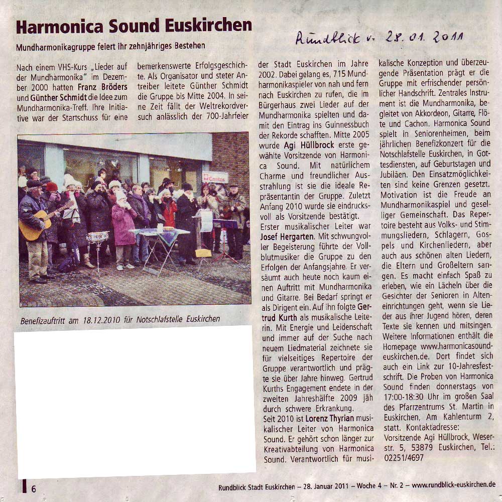 Artikel Rundblick Euskirchen vom 28.01.2011